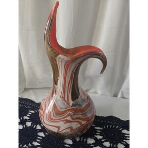 Vintage Murano Jack In The Pulpit Vase Vintage Italian Multi Color Opaline Vase.
